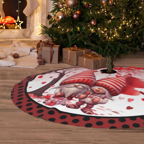 Love Christmas Tree Skirt 36 Inch Holiday Decor Xmas Tree Mat - Red