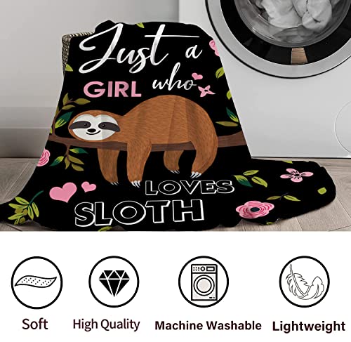 Sloth Blanket Ultra Soft Cozy Flannel Sloth Throw Blanket for Women Girls Adults Gifts 80"x60"