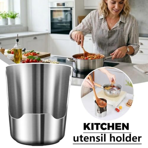 Silver 2-in-1 Multi-functional Kitchen Utensil & Lid Holder - Space-Saving Stainless Steel Rack