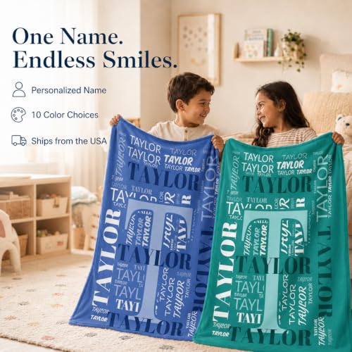 Personalized Name Blanket for Kids - Soft Flannel Custom Gift in Multiple Sizes