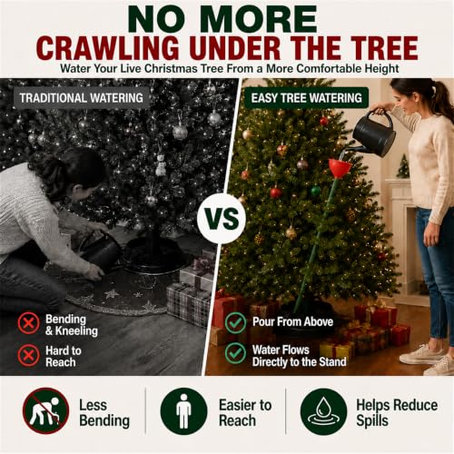 Christmas Tree Watering Funnel 49.7 Inch Long Reach with Wide Opening