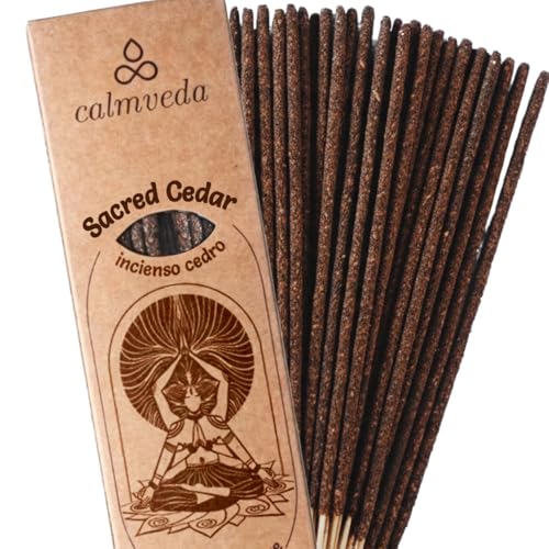 Cedarwood Incense Resin Smudge Sticks for Christmas & Holiday Ambiance - 24+ Thick, Natural Aromatherapy