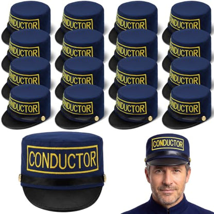 Navy Blue Christmas Train Conductor Hat Adult Costume - Variation of THIS listing