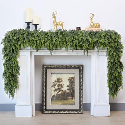5FT Lifelike Touch Artificial Christmas Cedar Garland for Mantle Decor - Variation of 1 / 5 FT