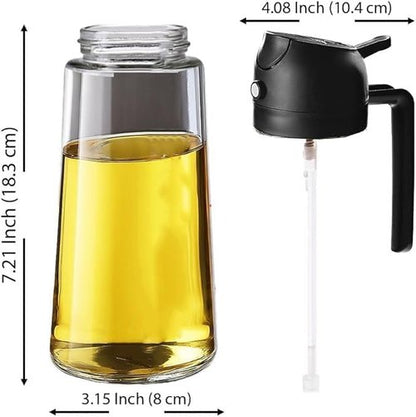 Glass Olive Oil Sprayer by [Brand Name] - 16oz 2-in-1 Dispenser for Cooking, Air Fryer, Salad & BBQ - Black