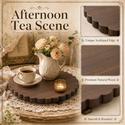 12-Inch Farmhouse Wooden Riser for Kitchen Counter Decor and Display