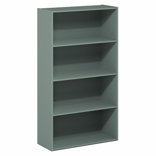 Furinno PASIR Book Shelf, 4-Tier Bookshelf, Bookcase, 9.4" x 23.6" x 41.7", for Living Room, Bedroom, Home Office, Sage Green