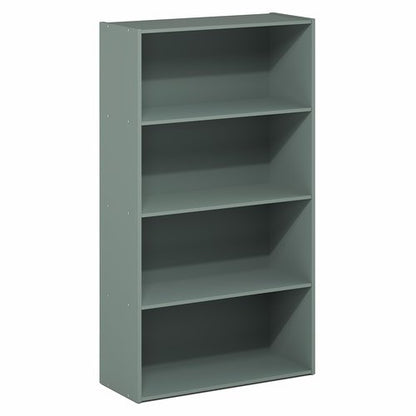 Furinno PASIR Book Shelf, 4-Tier Bookshelf, Bookcase, 9.4" x 23.6" x 41.7", for Living Room, Bedroom, Home Office, Sage Green