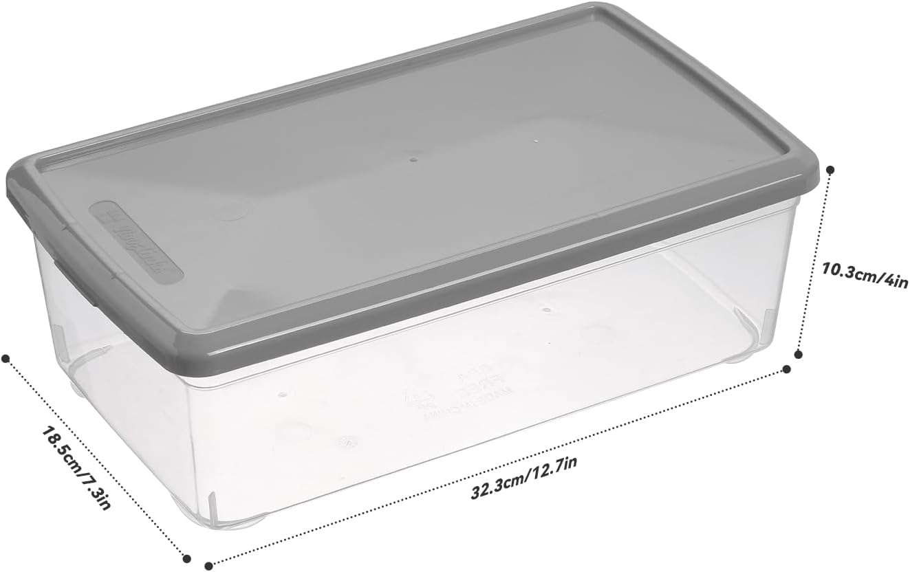Sterilite 6 Quart Storage Box - Stackable Clear Plastic Bins with Lids | Grey, 12 Pack