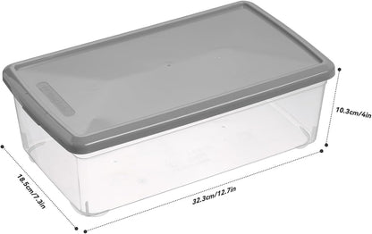 Sterilite 6 Quart Storage Box - Stackable Clear Plastic Bins with Lids | Grey, 12 Pack