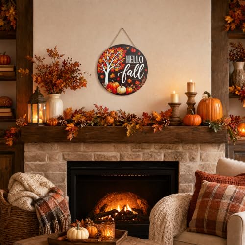Fall Outdoor Welcome Sign for Front Door Halloween & Thanksgiving Decor