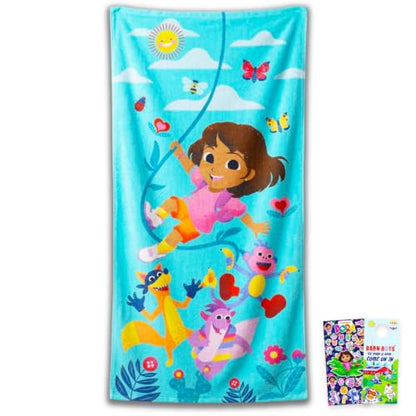 Kids Dora the Explorer Beach Towel Set - Soft Microfiber 28 x 58 Inches