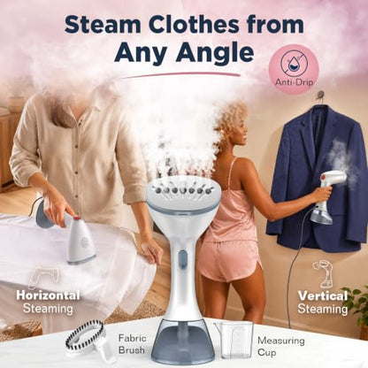 Clexpert Gray Handheld Garment Steamer with 3 Steam Settings, 380ml Water Tank