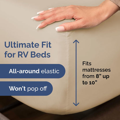 Short Queen Size 4 Piece Sheet Set - RV Short Queen, Soft, Breathable & Cooling Bed Sheets Set with Deep Pockets - Hotel Luxury Bedding for Women, Men, Kids, Teens, Boys and Girls - Oeko-Tex - Cream