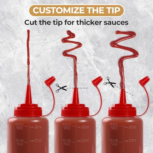 3 Pack 12 oz Leakproof Condiment Squeeze Bottles with Flip Top Caps