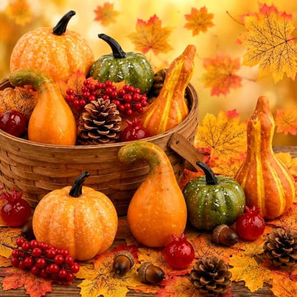 Mini Artificial Pumpkins Fall Decor Set Orange 57pcs Thanksgiving Halloween Table Centerpiece Wreaths