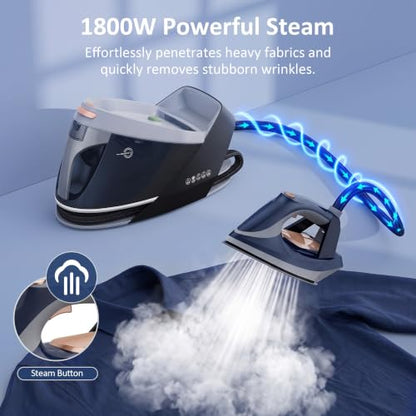 Steam Station for Clothes with LED Screen - Dark Blue