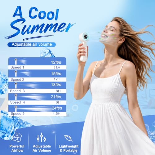 Charcoal Gray Multi-Angle Foldable Handheld Fan with 18H Cooling & 5000mAh Battery