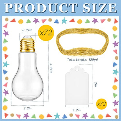 72 Light Bulb Shaped Candy Containers for Weddings & Holidays