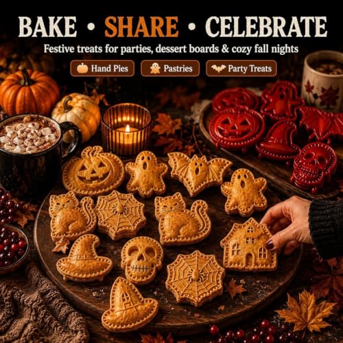 Halloween Mini Hand Pie Mold Set - Pumpkin Shape, Festive Baking Cutter
