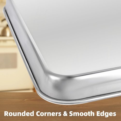 Aluminium Alloy Baking Sheets - Heavy-Duty Cookie Pans | 2 Pack, 17.75 x 13 x 1.18 Inches