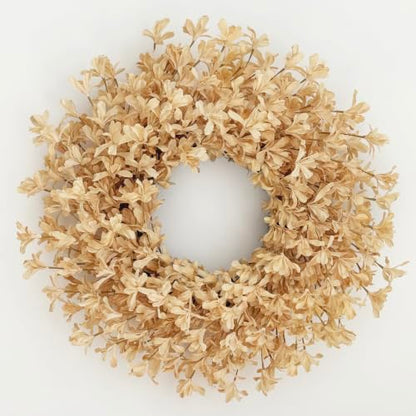 Beige Fall Wreath for Front Door - 24 Inch Autumn Forsythia Decor - GinzeTop