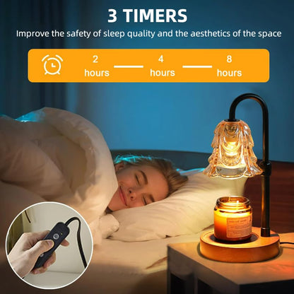 VJK Candle Warmer Lamp with Timer Dimmable, Birthday Gifts for Women Mom, House Warming Gifts New Home Decor, Wax Melt Warmer for Jar Candles with 2 Bulbs