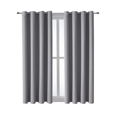 ChrisDowa Grommet Blackout Curtains for Bedroom and Living Room - 2 Panels Set Thermal Insulated Room Darkening Curtains (Light Grey, 52W x 54L)