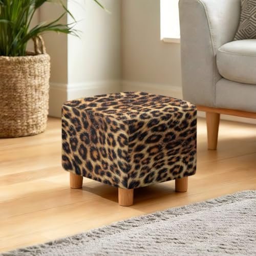 Leopard Print Wingback Chair and Ottoman Slipcover Set - Sarogrorin