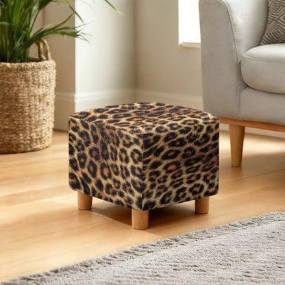 Leopard Print Wingback Chair and Ottoman Slipcover Set - Sarogrorin