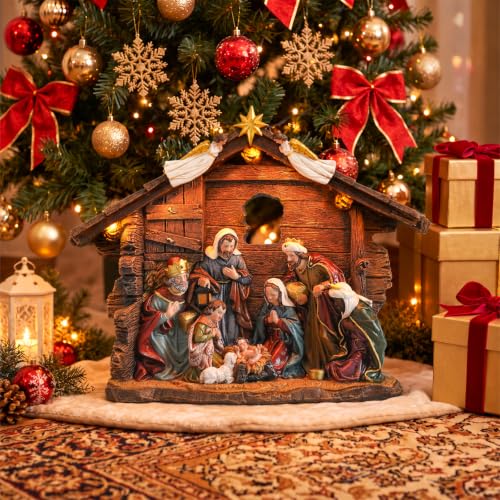 Lighted Nativity Scene Set for Christmas Indoor Decoration - 4 Pieces
