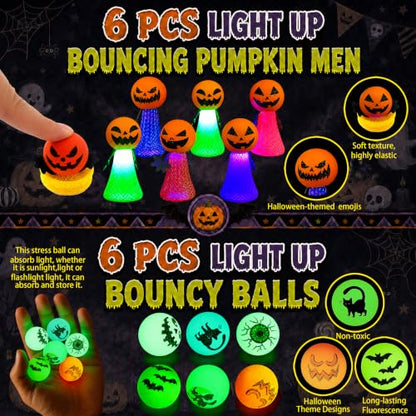 Halloween Glow Party Favors Bulk Pack with Tattoos & Accessories