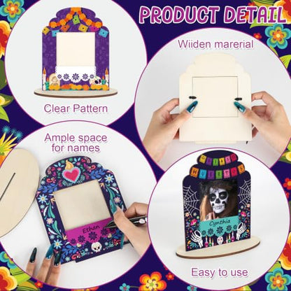 Muertos Dia De Los Muertos Picture Frame Large for Altar Decorations - Set of 12