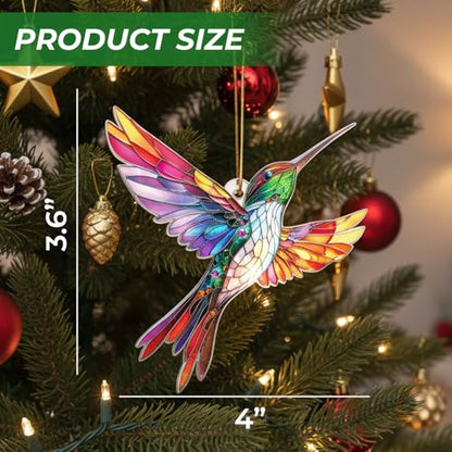 Hummingbird Christmas Ornament with Meaning Card - Inspirational Bird Decor for Women, Mom, Grandma, Bird Lovers, Holiday Tree Hanging Decoration - Variation: Hummingbird