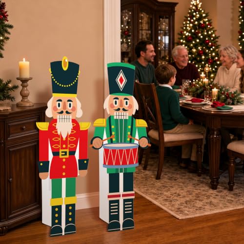 Nutcracker Christmas Cardboard Cutout Standups - 2 Pieces - Holiday Photo Booth Props