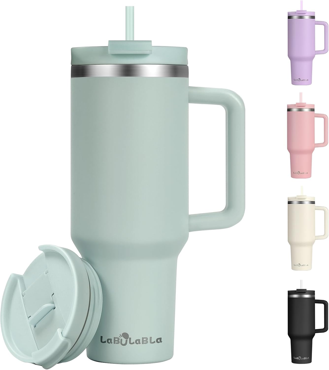 Skiennix 40oz Tumbler - Double Wall Vacuum Insulated Stainless Steel Water Bottle | Blue Haze, Leak-Proof Lid & Straw