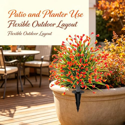 24-Inch Fall Artificial Topiary Ball with Ground Spike - Lush Outdoor Decor (Variation A)