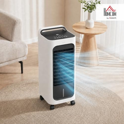 26-Inch Evaporative Air Cooler with Remote, 3-in-1 Swamp Cooler, White