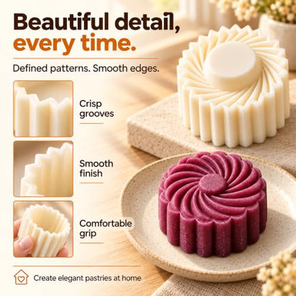 3PCS Double-Ended Pastry & Mooncake Cookie Mold Set - Creative Baking Tools