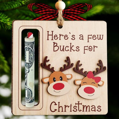 Christmas Money Holders for Cash - Here's a Few Bucks for Christmas Ornament Gift