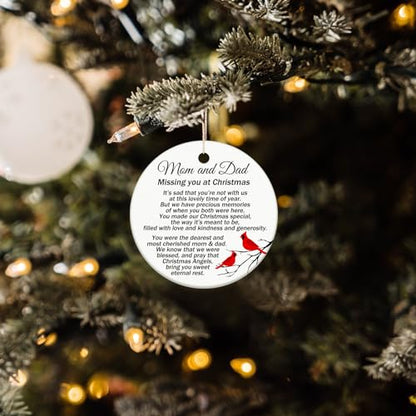 Memorial Cardinal Christmas Ornament Gift for Mom and Dad