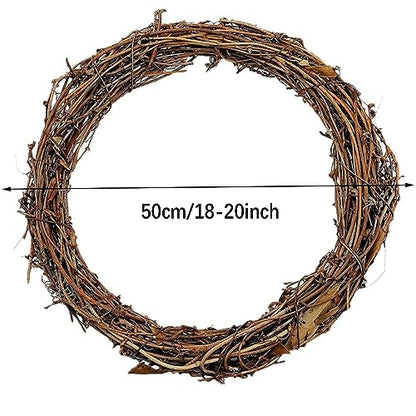 2pcs 50cm Natural Grapevine Wreath Rings for Holiday & Seasonal Decor - DIY Crafts