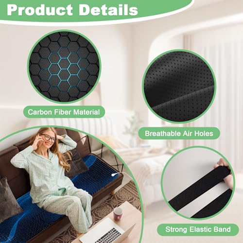Grounding Mattress Pad 54x78 Inches - Conductive PU Leather Earth Connection Sheet with Outlet Tester & Cord