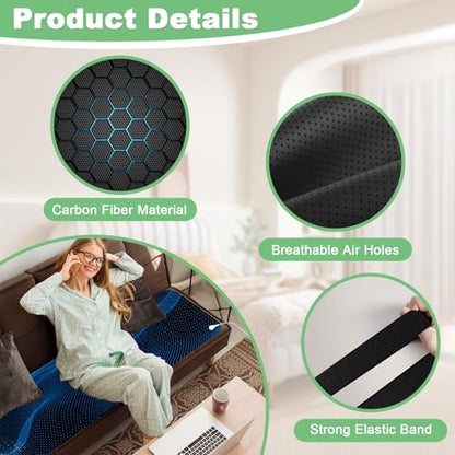Grounding Mattress Pad 54x78 Inches - Conductive PU Leather Earth Connection Sheet with Outlet Tester & Cord