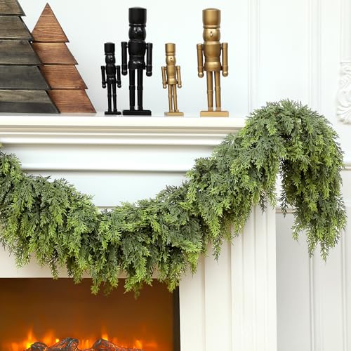 6 Ft Christmas Artificial Cedar Garland - Realistic Holiday Decor - Variation of 1