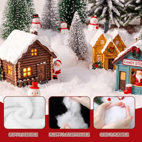 Christmas Village Fake Snow Kit with LED Lights and Blanket