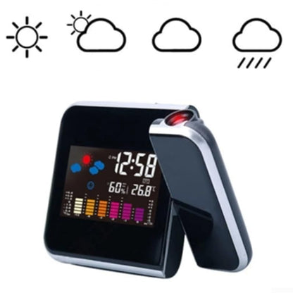 Led Digital Projection Alarm Clock with 180° Swivel Base – Large Display for Time, Date, Temperature & Humidity