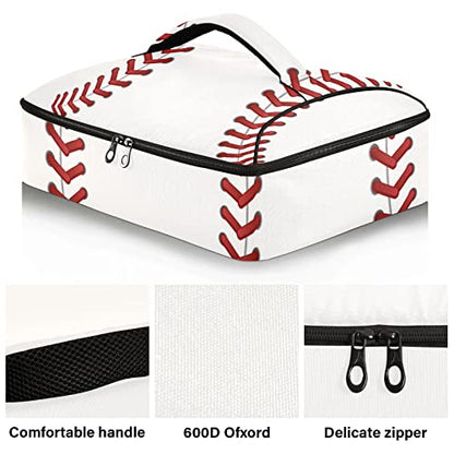 Kigai Sport Baseball Print Casserole Dish Carrier for Hot or Cold Food Storage,Insulated Casserole Carrying Case Perfect for Parties, Picnics and Camping; Fits 9” x 13”Baking Dishes