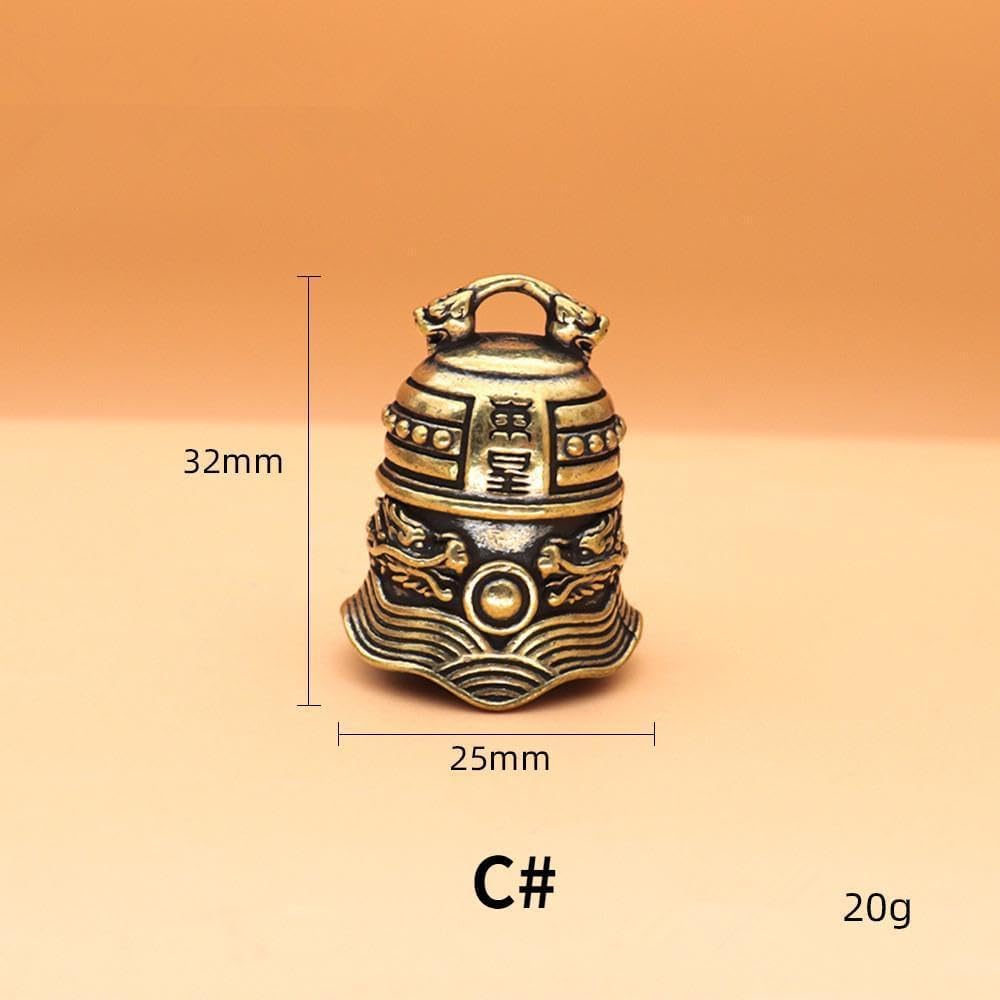 Skiennix Mini Antique Brass Copper Buddha Bells - 5-Piece Feng Shui Home Decor Set