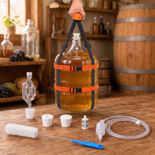 5 Gallon Carboy Fermentation Kit with Carrier, Brush, Airlock, Siphon & Stoppers